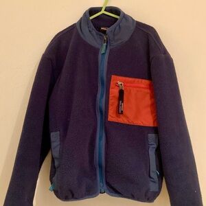 Patagonia Kids Retro Blue and Red Fleece Jacket